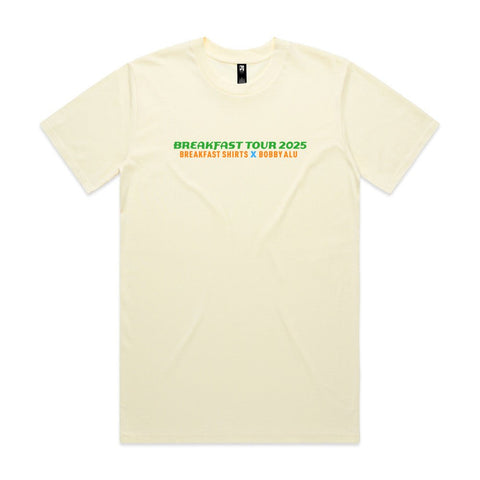 Breakfast Tour Line Up Tee - Milkmans Market Breakfast Shirts