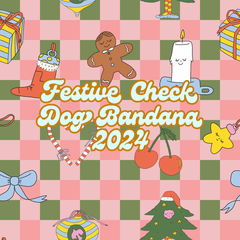 Festive Check Matching Dog Bandana - Milkmans Market Breakfast Shirts
