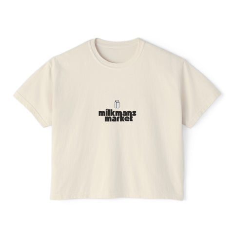 Milkman’s Market Women’s Boxy Tee – Casual & Stylish Graphic Top - Milkmans Market Wandering Folk