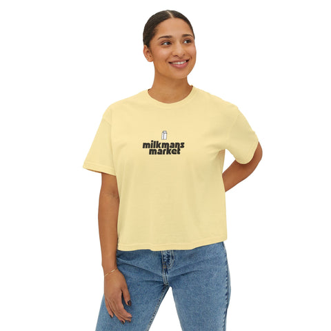 Women's Boxy Tee - Milkman's Market Graphic Top - Milkmans Market Printify