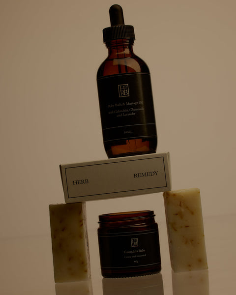 Baby Essentials - Baby Bars, Bath & Massage Oil & Calendula Balm