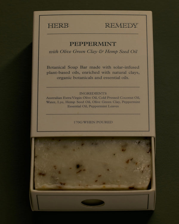 Peppermint with Olive Green Clay & Hemp Seed Oil - Herb Remedy